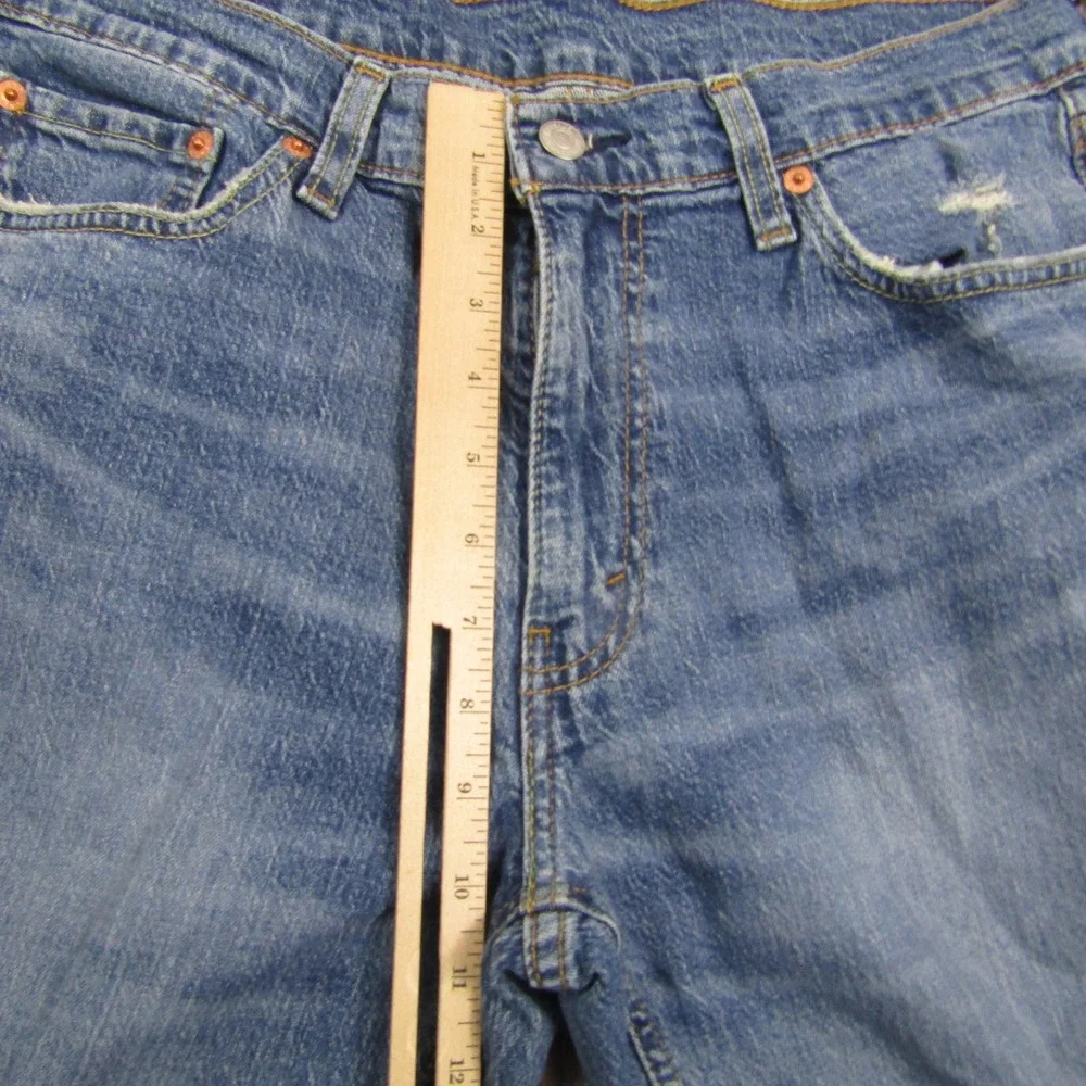 Levi's 541 Athletic Taper Men 33x30 Blue Distressed Stretch Denim Jeans